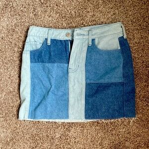 Mini Denim Patchwork Skirt